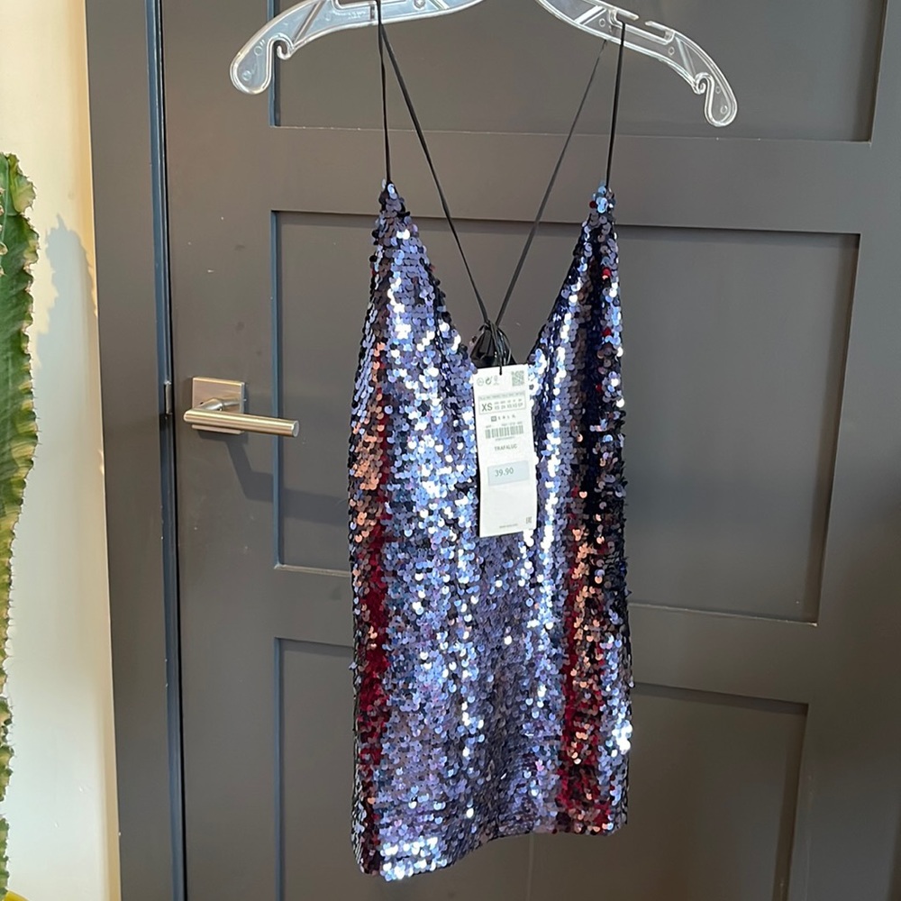 NWT Zara sequin top